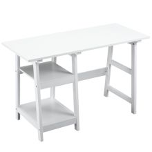  Computer Desk w/ Storage Shelf Study Table w/ bookshelf for Home Office White