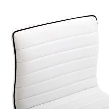  Armless Mid-Back Adjustable Office Chair-White