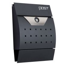  Lockable Mail Box, Wall-mounted, Steel-Black