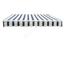 Manual Retractable Awning 3.5x2.5 m Dark Blue & White Stripes