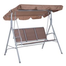 Outdoor 3 Seater Swing Chair Brown 