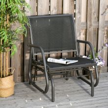 Outside Glider Swinging Lounge Chair Inc Weather & UV Resistance Grey Black