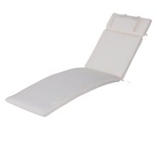 Sun Lounger Cushion 198Lx53Wx5T cm Cream White