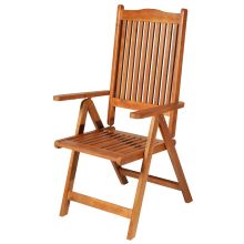 5 Position Acacia Wood Chair 64Lx55Wx110H cm