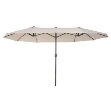 4.6m Double Sided Patio Parasol Sun Umbrella Cream White