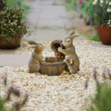 Kelkay Playful Bunnies Animal Fountain Water Feature