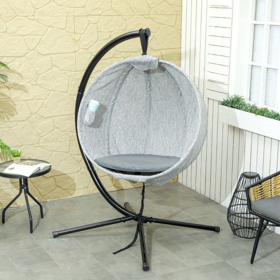 Outsunny Hanging Egg Chair Outdoor Indoor Garden Swing Chair with