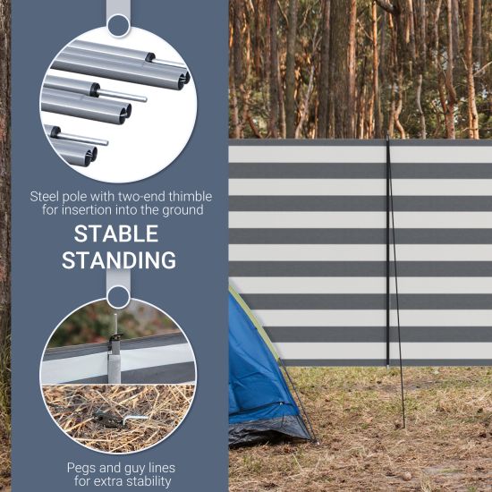 Shamz 10-Pole Windbreaker Camping Wind Shield - Beach Garden Privacy Screen