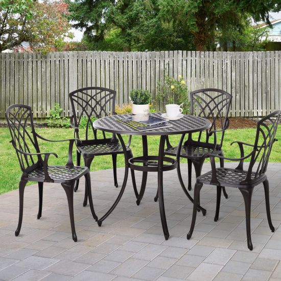 4 Seater Outdoor Garden Table, Outdoor Metal Table And Chairs Uk
