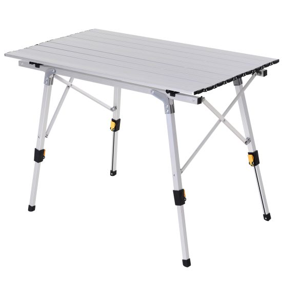 Folding Camping Table Aluminium Picnic Portable Height Adjustable BBQ Outdoor UK 