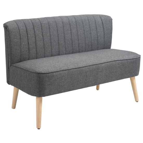 HOMCOM Modern Double Seat Sofa Loveseat Couch 2 Seater Compact Sofa ...