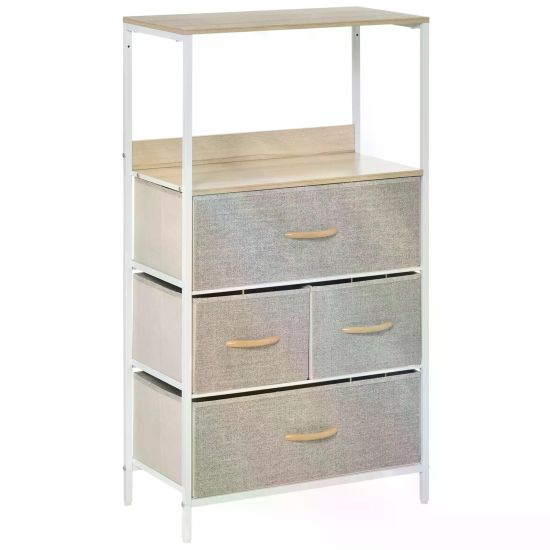 Small Chest Unit HOMCOM 4 Drawer Storage Chest Unit Home Cabinet w Shelves Home Living ...