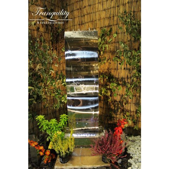 Small Stainless Steel Wave Modern Water, Small Solar Powered Water Features Outdoor