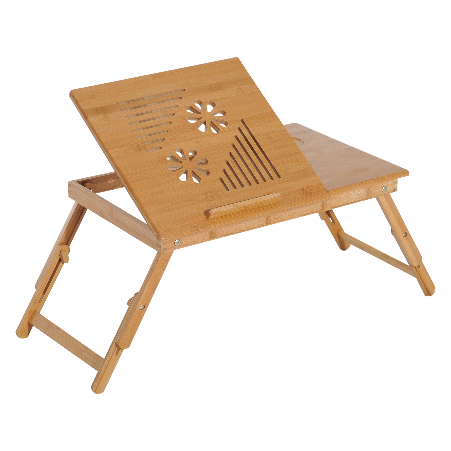 Buy 55Lx35Wx 22-30H cm Portable Bamboo Laptop Desk With Drawer and